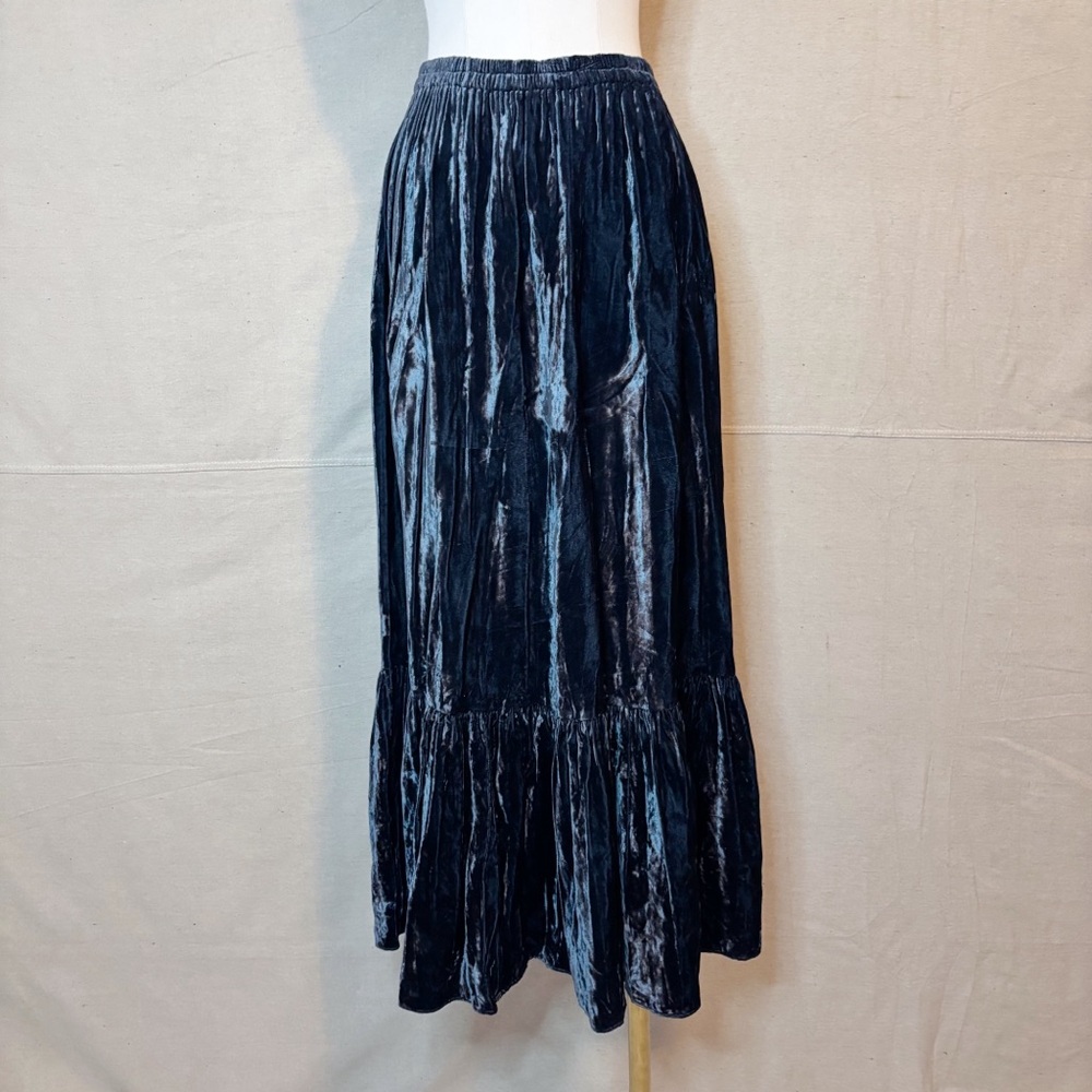 Double D Ranch velvet blue skirt size medium